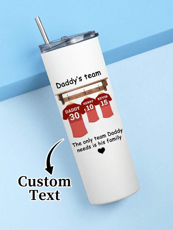1pc 20oz/600ml Personalized Water Cup Exclusive To Dad's Favorite Team. This Is A Unique Father's Day Gift. You Can Customize The Text On It. This Water Cup Is Themed Around Dad's Favorite Football Team And Can Also Serve As An Excellent Birthday Gift For Dad.