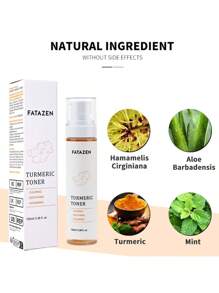 FATAZEN Natural Organic Turmeric Refreshing Toner Vitamin C Moisturizing Refining Pores Mild Non Irritating