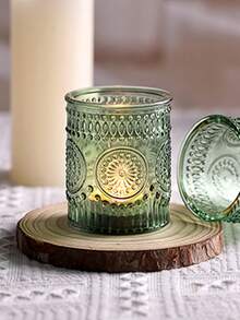 6pcs/Set Glass Wish Candle Holders, Large Capacity For Dining Table Centerpieces, Tea Light Candle Holders For Weddings, Parties, Home Decor - Multicolor - View 16