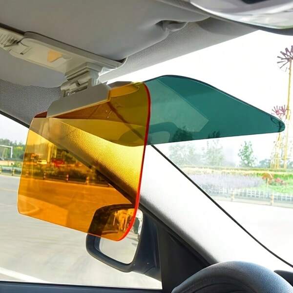 Adjustable 2-In-1 Car Sun Visor And Lighting Visor - Polarized UV Protection, Anti-Glare For Day And Night Driving, Suitable For Cars, Trucks, SUVs