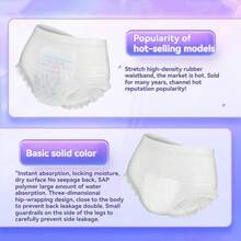 Set de 3 paquetes de ropa interior desechable para incontinencia de mujer, máxima absorción, ajuste abrazador para comodidad durante todo el día - Azul - Ver 9