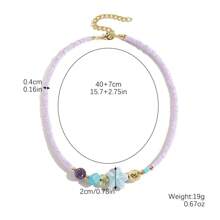1 colar versátil de contas multicoloridas com estilo praiano e estrela do mar, conchas e elementos de peixe, ideal para mulheres, turistas, férias, viagens em ilhas, piqueniques, festivais de música de verão e festas na praia (cores e quantidades de contas aleatórias)