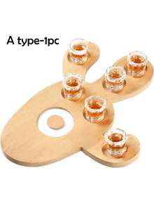 Cactus Tequila Tray,Bamboo Shot Glass Holder Serving Tray,Cactus Mexican Tequila Board,Funny Flight Tray For Bar Restaurant Party Family Gathering Tequila Gifts - Multicolor - View 10