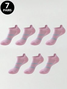 1/3/5/7双女士运动短袜纯色抗菌除臭高弹力透气船袜夏季跑步瑜伽健身轻便船袜短袜