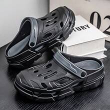 Ciabatte da uomo con fori, sandali estivi slip-on con design a punta chiusa, uso bidirezionale, antiscivolo, scarpe da spiaggia e sport acquatici da esterno