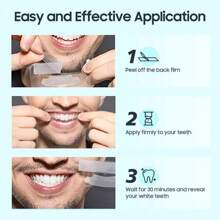 Set da 7 strisce sbiancanti per i denti trasparenti 5D, facili da usare, ipoallergenici, adatti per l'uso quotidiano