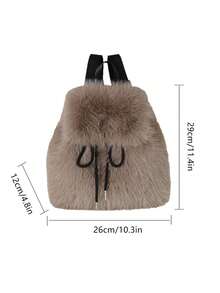 1pc Elegant Plush Fashion Travel Backpack, Large Capacity Cute Backpack, Mini Cute Fluffy Backpack, Fashion Plush Travel Daypack, Lovely School Knapsack For Girls Women, Perfect Birthday Gift, Lightweight Fashionable Crossbody Bag.Portable Personalized Shoulder Bags. ,University Bag - Multicolor - View 12