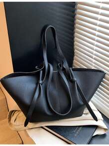 Fashionable Simple Large Capacity Shoulder Bag, High-End Litchi Texture, 2025 New Underarm Small Bag, Versatile Commuter Tote Bag