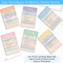 4 Book/Pcs, Rainbow Sticky Notes, Ins Style Tearable Notes, Planning List Notes, Strong Adhesive Reusable Notes, Pastel-Colored Sticky Notes, Office/Study Memo Pads, Student Planner Decorative Stickers School Supplies, Back To School