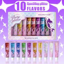 MISS FACTORX 10 Colors Glitter Sequins, Self-Adhesive Face Jewels, Suitable For Body, Face & Hair, Fit For Festival, Party, Cosplay - Face Safe, Easy To Apply And Remove