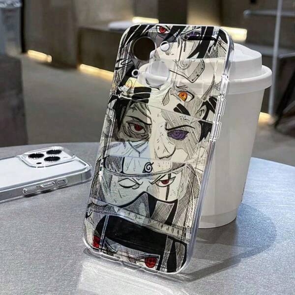 bandai 1pc/ Anime Black And White Hand-Drawn Style, Anime Character Eye Print, Uchiha Obito, Hatake Kakashi, Uchiha Sasuke, Uzumaki , Collection Of Multiple Popular Characters.