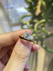 1pc Silver Color 3ct Moissanite Women's Engagement Ring With GRA Certificate