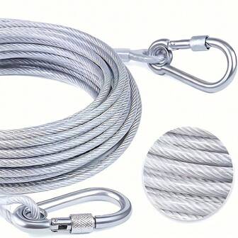 不锈钢晾衣绳，118.11 英寸/177.17 英寸/354.33 英寸，便携式，适用于室内/室外洗衣、露营配件、浴室和宿舍使用