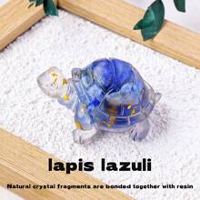 1 pièce Statue de tortue en cristal naturel, pierre de Reiki, figurine de tortue, amulette, sculpture Feng Shui pour la décoration de la maison et du bureau