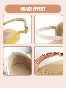 Shoe Strap Grip Clear Silicone Adhesive Tape Anti-Wear Back Foot Stickers Gel Heel Strips Sling Back Heel Grips With Thread Surface For Prevent Rubbing Blisters