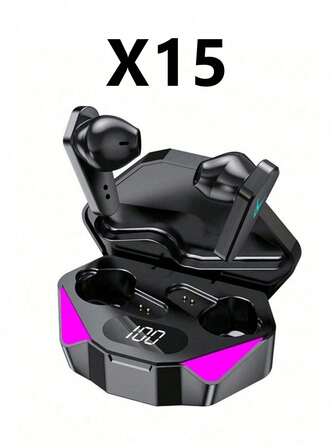 X15 电竞无线低延迟 TWS 游戏耳机 防噪音无线耳机 Macarone 耳机 5.2 无线 TWS 耳塞 运动迷你耳机 无线耳机