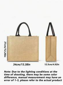 Sac fourre-tout en lin multifonction de grande capacité, sac à main multifonction, sac de courses, convient pour les déplacements quotidiens au printemps et en été, sac de plage attrayant en été, sac à main en lin de couleur unie, sac cadeau personnalisé, peut être un sac cadeau fait maison, léger, sac de courses multifonction, sac à main en lin