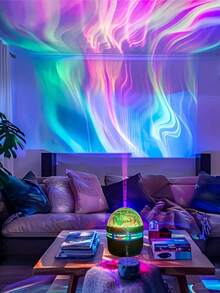 1 件 LED 天花板投影灯，极光和星空圆形灯，温暖氛围照明适合圣诞节、情人节、家庭聚会、卧室、节日、室内装饰、婚礼装饰、房间装饰、户外花园、车道、露台、理想的生日礼物、梦幻氛围投影 - 彩色 - 查看 6