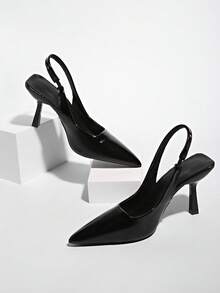 Nuevos zapatos de tacón alto de moda 2025, tacones finos de 8,5 cm con punta puntiaguda, diseño clásico - Negro - Ver 6