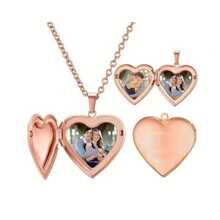 Colar com medalhão de foto em formato de coração com foto personalizada - Pingente de aço inoxidável faça você mesmo com corrente dourada, personalizável para acessórios de moda masculina, colar com foto personalizado | Colar com corrente dourada | Design exclusivo, colar personalizado