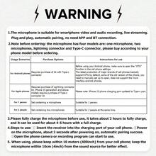 HITOZON Wireless Microphone Compatible With Iphone/Android Phone,Crystal Clear Sound Quality Recording Mic For Video/Audio/Vlog Recording,Wireless Lavalier Microphone For Teaching, Interviews, Live Streaming