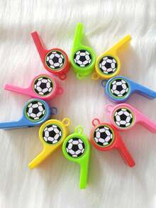 一套随机颜色趣味迷你创意塑料裁判哨 - 耐用响亮，适用于运动、游戏和活动，带挂绳（部分配件随机发送） - 彩色 - 查看 12