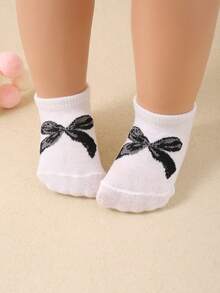 10 Pairs Of Bowknot Jacquard Boat Socks For Baby Girls' Feet. They Are Comfortable For Summer And The Pink Color Combinations Are A Better Choice For Our Baby Girls.Baby Socks , Newborn Socks ,Toddler Socks - Multicolor - View 3