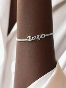 Bracelet personnalisé avec nom Bracelet avec nom personnalisé Bracelet plaque d'identité en acier inoxydable Cadeau de couple unique Cadeau de bijoux personnalisé Cadeau de Noël Cadeau de la Saint-Valentin pour petit ami petite amie