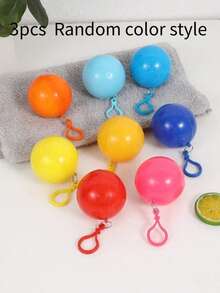 1pc Portable Rain Poncho With Ball Shaped Storage, Disposable Use Rain Coat Suitable For Hiking, Camping; Can Be Hung On Backpack, Compact Disposable Emergency Rain Poncho Keychain, Outdoor Travel And Rafting Use, Essential For Rainy Days, Traveling, Fishing, Camping And Outdoor Sports (Random Color) - Multicolor - View 11