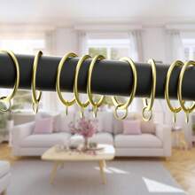 10Pcs/30Pcs/50Pcs 1.5-Inch Open-Hole Metal Curtain Rings, Hanging Rings And Hooks, For Curtain Rods, Shower Curtains, Living Room, Bathroom (Gold, Black, Silver)