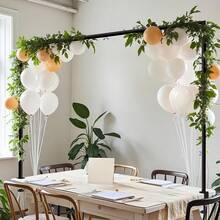 Over The Table Rod Stand With Clamps - Adjustable Table Arch Stand, Metal Table Rod For Wedding, Birthday, Halloween, And Christmas Decorations - 黑色 - 查看 3