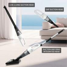 High-Power Convenient Vacuum Cleaner, Handheld Wireless, Large Suction, Household, Car Vacuum Cleaner, Portable Vacuum Cleaner - White - View 3