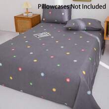 1pc Bedsheet, Soft & Comfortable Mattress Protector, Valentine's Day Gift Bedsheet, Kids Cartoon Love Geometric Bedsheet, Heart Pattern Bedding Set, Home Decor, For Double, King, Queen Size Beds, Mother's Day Gift, Machine Washable