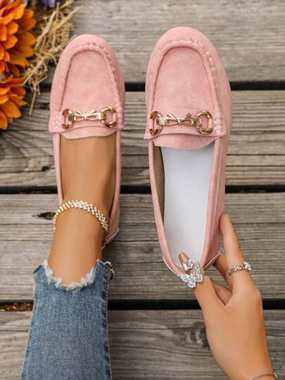 2025 Autumn Bowknot Flats For Women, New Spring/Summer Outdoor Comfortable Flat, Cute Pink&Blue Slip-On Loafers, Casual Round Toe Handmade Leather Moccasins