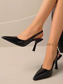 Nuevos zapatos de tacón alto de moda 2025, tacones finos de 8,5 cm con punta puntiaguda, diseño clásico - Negro - Ver 1