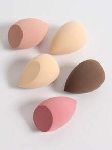 5pcs Makeup Sponges, Powder Blend Cosmetic Blender Sponge, Latex-Free For Liquid, Cream & Powder Foundation, Multi-Color, Suitable For All Skin Types