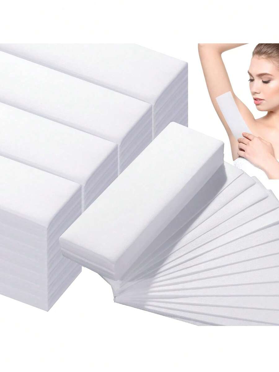 高品质无纺布脱毛纸 - 一次性使用，比基尼脱毛纸，易于处理，光滑肌肤，适用于女性、男性和宠物的脱毛纸，夏季脱毛必备品 | 自然外观 | 脱毛纸