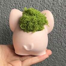 1pc Adorable Elephant Silicone Mold For Flower Pots, Cement & Clay Crafts - Epoxy Resin Casting Mold For Candles, DIY Jewelry Storage Boxes - Home Decor Gift - White - View 6