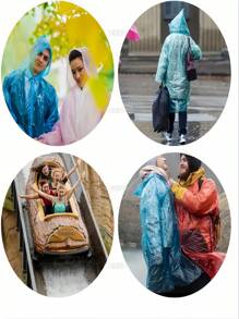 1pc Portable Plastic Rain Poncho Keychain, Compact Reusable Emergency Rain Gear For Travel, Hiking, Fishing, Camping, Adult, Assorted Color