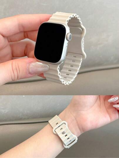 1pc Starlight Color Sports Silicone Watchband Compatible With Apple Watch Band 42mm 38mm 40mm 41mm 44mm 45mm 46mm 49mm, Fashion Smart Watch Replacement Watch Strap For Series Ultra2, Ultra SE2, SE, Series 10, 9, 8, 7, 6, 5, 4, 3, 2, 1 For Women And Men