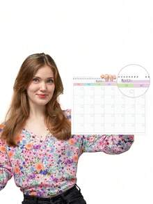 Undated Monthly Calendar Planner Notebook, Blank For Office & Home Organization, 11.4" X 14.7", Suitable As New Year Gift,Back To School,School Supplies