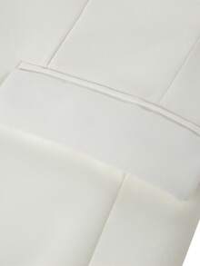 Furuyal 男士两件套西装外套，纯色西装外套领带套装，长袖，双排扣修身款/单排扣款，适合旅行、婚礼、派对、商务、舞会等场合，象牙白，尺码 XS-3XL - 白色 - 查看 7