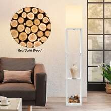 Column Floor Lamp With Three Shelves, Real Solid Wood And Bulb Includ, Suitable ForHalloween, Christmas And Other Holidays - US A Type Plug(110-127V) - View 9