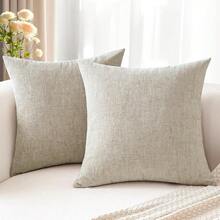1pc Soft Chenille Pillow Cover, Suitable For Living Room, Bedroom, Sofa Cushion - Apricot - View 8