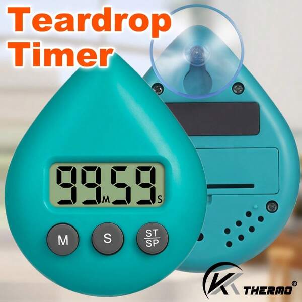 KT THERMO 1pc KT THERMO Digital Timer, Plastic, Palm-Size, Count Up & Count Down, With Magnet/Suction Cup/Hanging Hole, AAA Battery Included, For Kitchen, Teacher, Student, Baking, Cooking, Gym, Home Kitchen Items