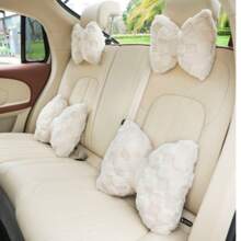 1 Stück kuscheliger, weicher Auto Nackenkissen Kopfstütze, Auto Sitzauflage, Damen Fellauflage warm rutschfest bequem Halbe Auto Sitzabdeckung, geeignet für die meisten Automodelle im Herbst & Winter