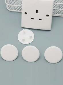 10pcs White And Black Plastic Outlet Covers - Household Appliance Accessories, Child Safety Protectors - Multicolor - View 5