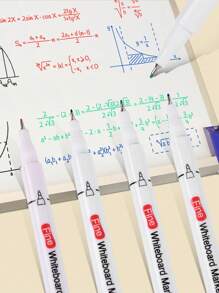 5pcs/6pcs Whiteboard Marker Pens, 0.5mm Fine Nib, Ideal For Writing On Whiteboards, Glass, Mirrors, Home, Office And School Supplies School Supplies,Back To School
