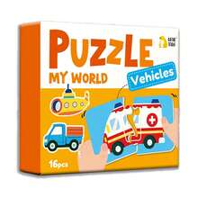 16pcs/Box Cartoon Pattern DIY Puzzle Set, Montessori Educational Jigsaw Puzzle, Cognitive Toy, Easy To Use, Puzzle Gift, Teaching Tool, Infant Early Education Toy, Classroom Supplies, Student Stationery, Back To School Gift, Children's Birthday Gift