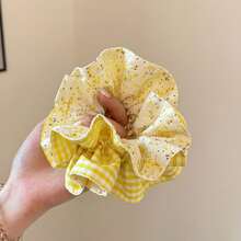 1 件女士花卉格子超大发圈，优雅田园风格发带，百搭日常配饰发圈 - 彩色 - 查看 8